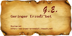 Geringer Erzsébet névjegykártya