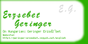 erzsebet geringer business card